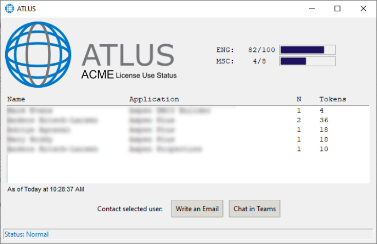 AspenTech License Use Status (ATLUS)